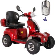 Scooter 4-Wheel 3-Speed Medical Electric Mobility Golf Scooter Rear Lock Box & Golf Cart Rack Adjustable Seat
