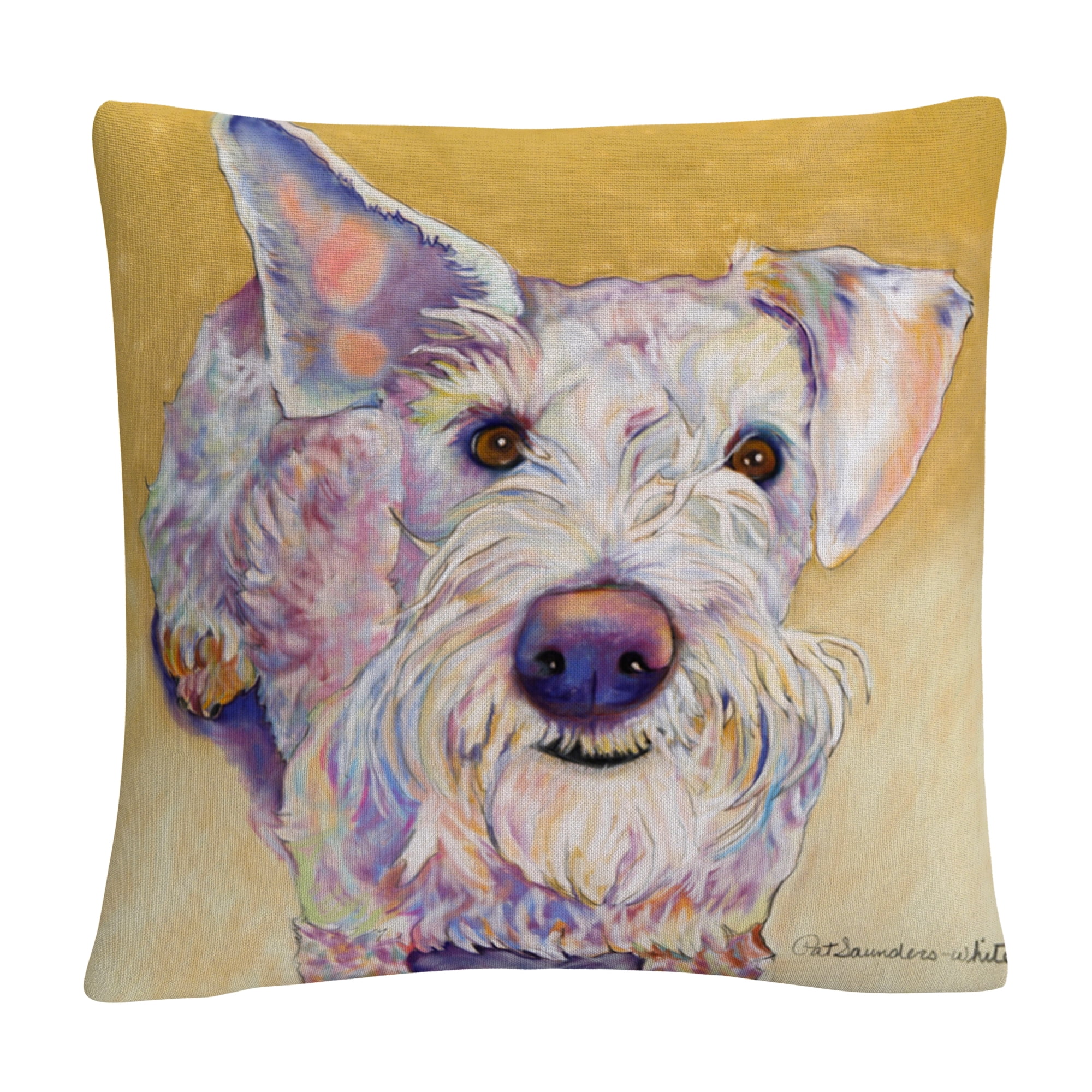 Scooter' Animals Pets Painting Bold By Pat Saunders-White 16 X 16 Decorative Throw Pillow