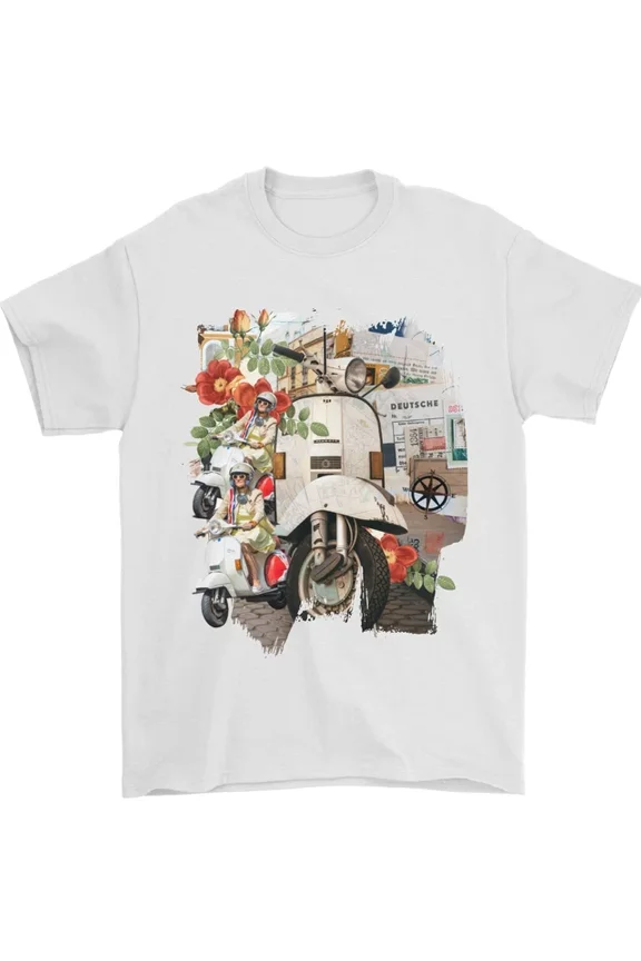 Scooter Colage MOD Culture Moped Bike T-Shirt