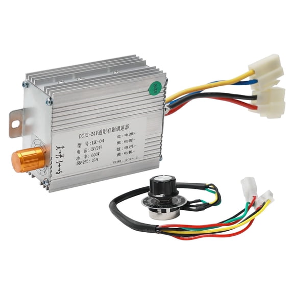 Scooter DC 12V-24V 600W Brushed Electric Motor Speed Controller with 3 Gears Speed Control Limit Knob for Ebike Go Kart Fun Cart ATV UTV Drift Trike Quad Buggy Moped Four Wheeler Tricycle Wheelchair