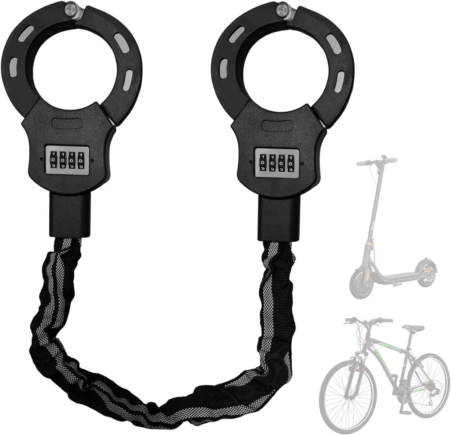 Scooter Lock Anti Theft, 36.6” Bike Locks Heavy Duty Chain with 4-Digit ...