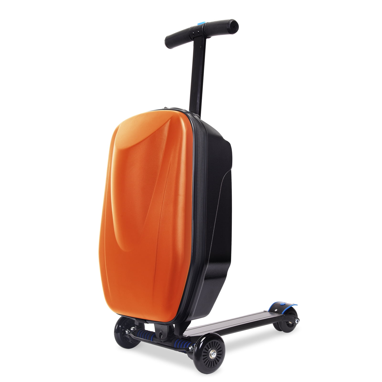 Scooter Luggage, 2- in- 1 Folding Carry On Hardshell Ride On Scooter Suitcase for Aged 4-15, Multifunctional Ride On Lightweight Luggage