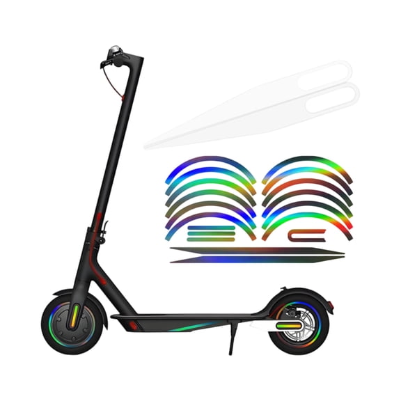 Scooter Reflective Sticker Kit, Waterproof Full Body Warning Decals, High Visibility Safety Vinyl Wrap and Protective Decoration for Electric Scooters
