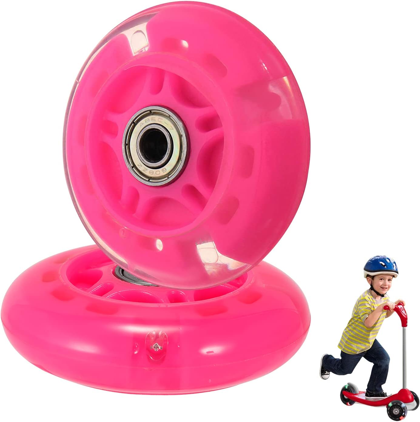 Scooter Replacement Wheels, LED Flash Wheel 80MM, Mini Maxi Micro