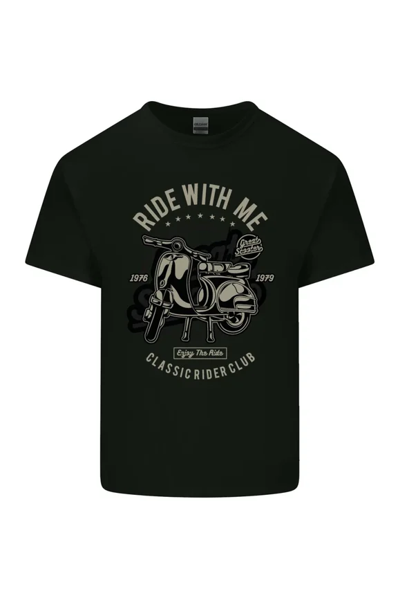 Scooter Ride With Me MOD Style Soft Breathable Cotton Graphic Tee,for unisex up to 5XL