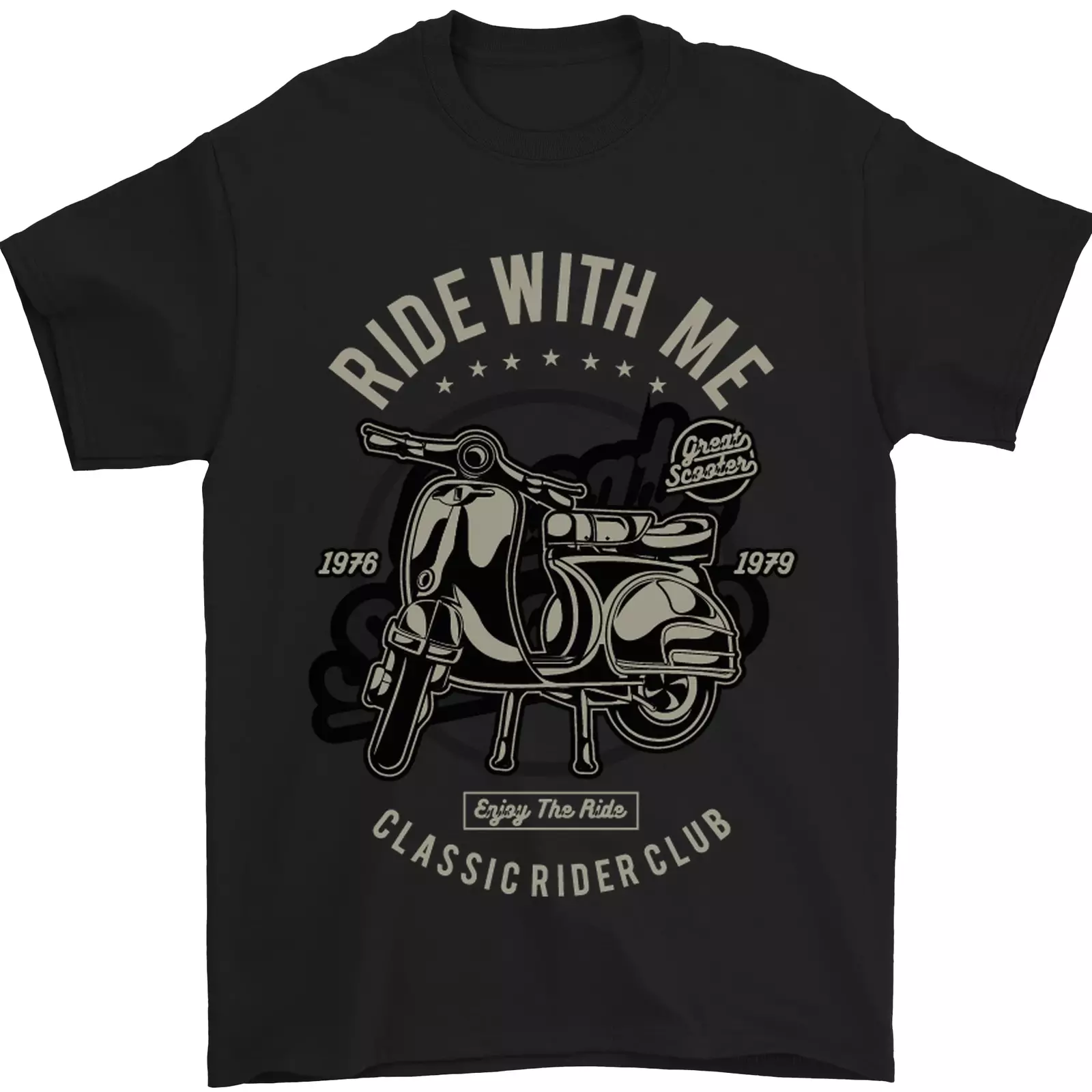 Scooter Ride With Me Motorcycle MOD Mens TShirt 100 Cotton