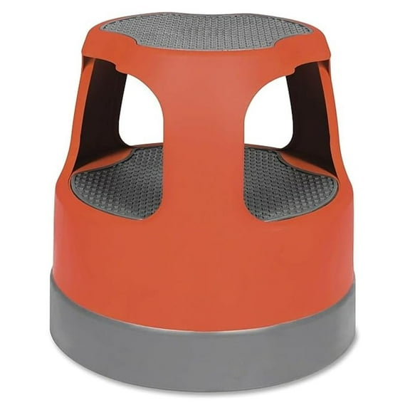 Scooter Stool Round 2-Step with Step-and-Lock Wheels, 300 lb Capacity, 15", Red