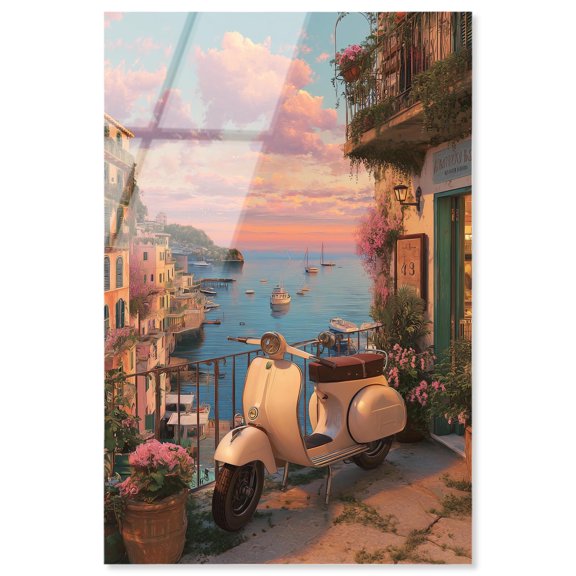 Scooter Sunsets Acrylic Print Travel Wall Art by Art Remedy, Ready to Hang, 10 x 15