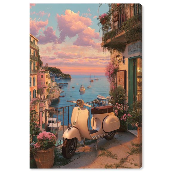 Scooter Sunsets Canvas Print Travel Wall Art by Art Remedy, Gallery Wrapped, 10 x 15