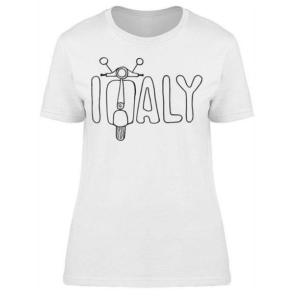 Scooter With The Italy Text T-Shirt Women -Image by Shutterstock, Female Small