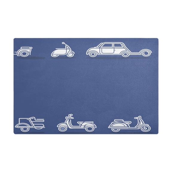 Scooter and Car Designs Coffee Machine Mat Kitchen Dish Drying Matst Absorbent Water 11.8''x17.7''