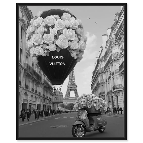 Scooter and Glam Balloon Canvas Fashion Prints by Art Remedy, Black Frame, 16 x 20