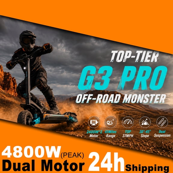 Electric Scooter for Adults,37mph 2400W*2 Peak Motor,45Miles Range,10" All-Terrain Comfort Tires ,330 lbs Max Load Fast Foldable Commuting E-Scooter