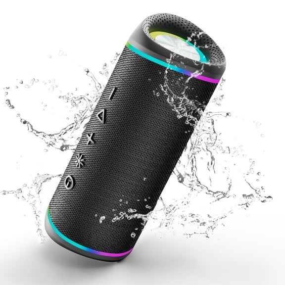 Scootworks Portable Bluetooth Speaker, Waterproof Speakers Bluetooth Wireless for Home, Outdoor, Party, Beach, with LED Lights, 32W Loud Sound, Deep Bass, Bluetooth 5.3, Wireless Stereo Pairing