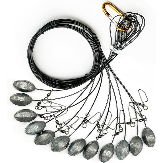 Scopaven Texas Rig 6oz With 72 Inch, Tangle-Free Duck Decoy Weights 12-Pack, Durable Decoy Anchors for Duck Hunting Outdoors