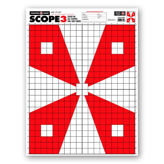 Scope 3 - Paper Alignment Sight-In Shooting Targets - 19"x25" (20 Pack)