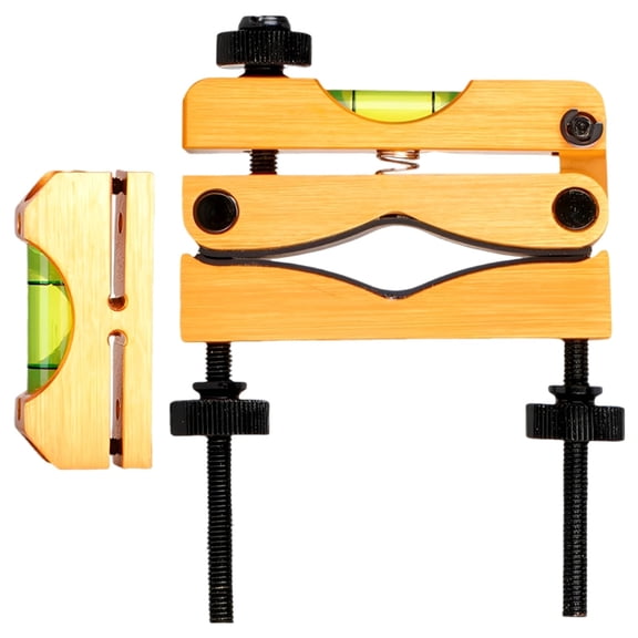 Scope Leveling Kit, 25.4/30 mm Angle Calibrator in Gold, Dual Bubble Level, Aluminum Alloy with Adjustable Screws, 0.4 in Calibration Distance for Precise Measurement