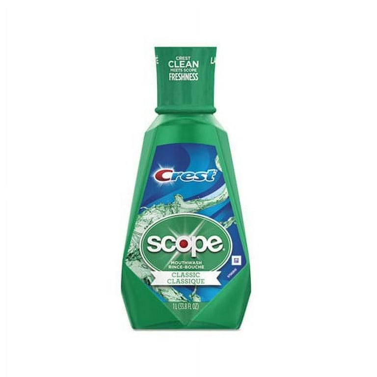 '+ Scope Mouth Rinse, Classic Mint, 1 L Bottle, 6/Carton '+ Scope Mouth Rinse, Classic Mint, 1 L Bottle, 6/Carton