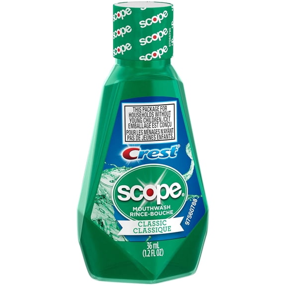 Scope Mouthwash, Original Mint, Travel Size 36ml/1.2 Fl Oz - Pack of 24
