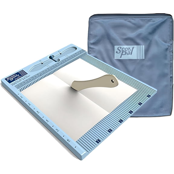 Scor-Buddy Mini Scoring Board, 6.75" x 7", 1/8" Space Grooves, Portable Scoring Tool for Card Making and Paper Crafts