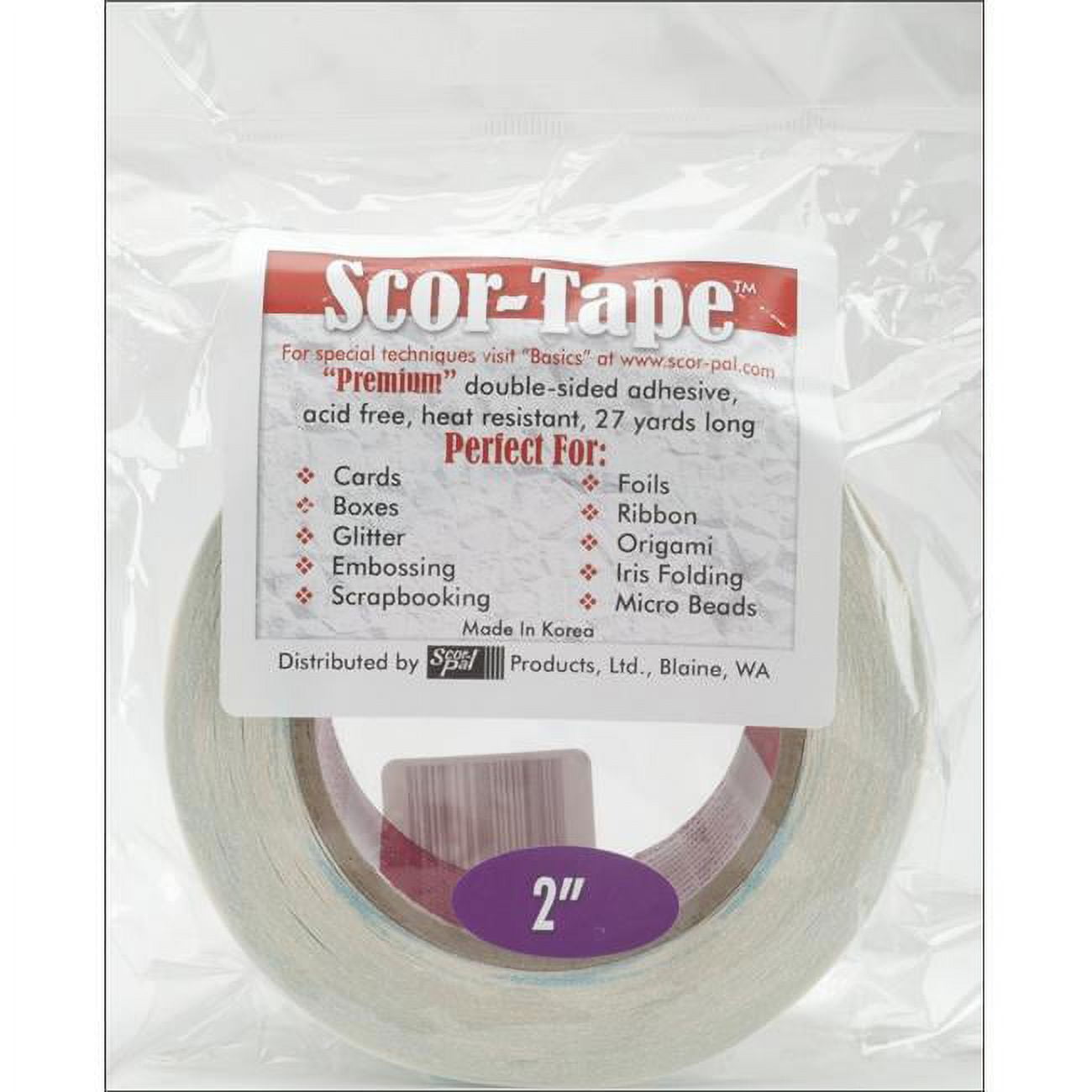 Scor Pal Scor Tape Dbl Side Adhesive 5/8 27yd 