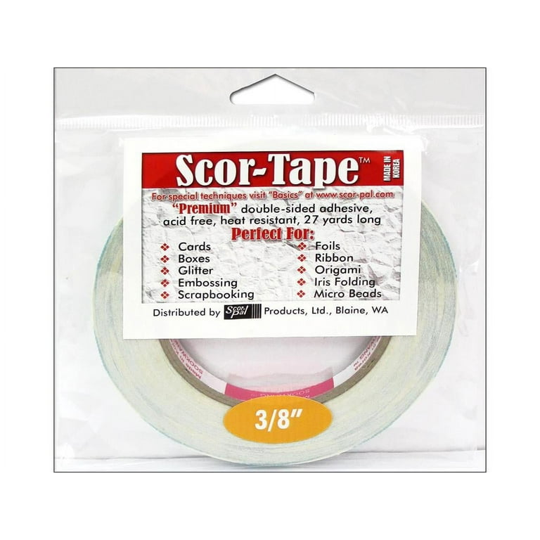 Scor-Tape Bundle 1 each of 1/8', 1/4', 1/2', by 27 Yards (201, 202, 203)  Double Sided Adhesive