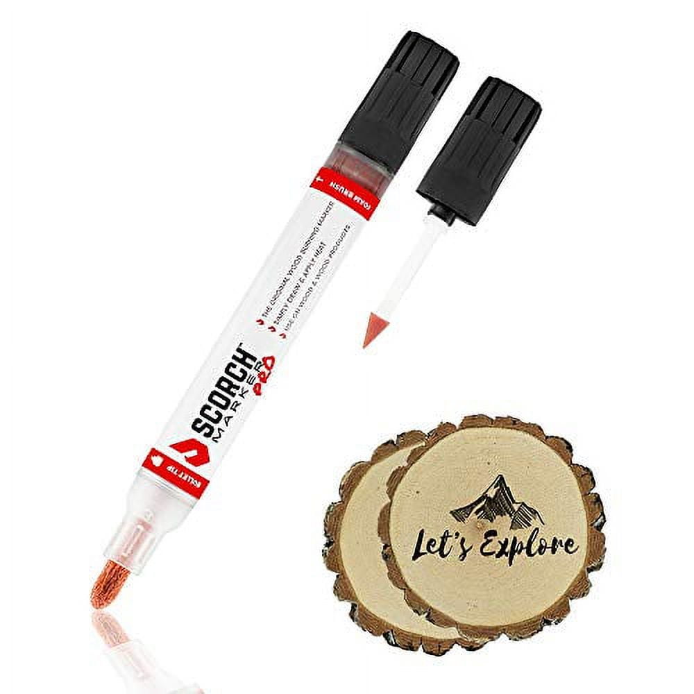 Scorch Marker Pro - Wood Burning Pen - for DIY Projects - 2 Tips Bullet tip  and Foam Brush