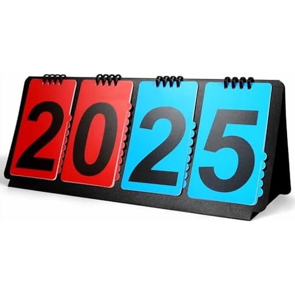 Scoreboard Score Flipper for Basketball/Baseball/Volleyball/Soccer/Softball, Portable Manual Flip Score Keeper with Detachable Numbers, 4-Digit Counter