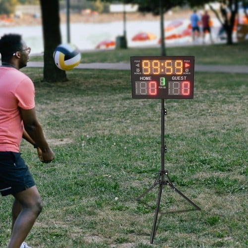 Scoreboard for Indoor & Outdoor Games, Portable Tabletop Electronic Digital Scoreboards with Timer Clock, Led Scoreboard