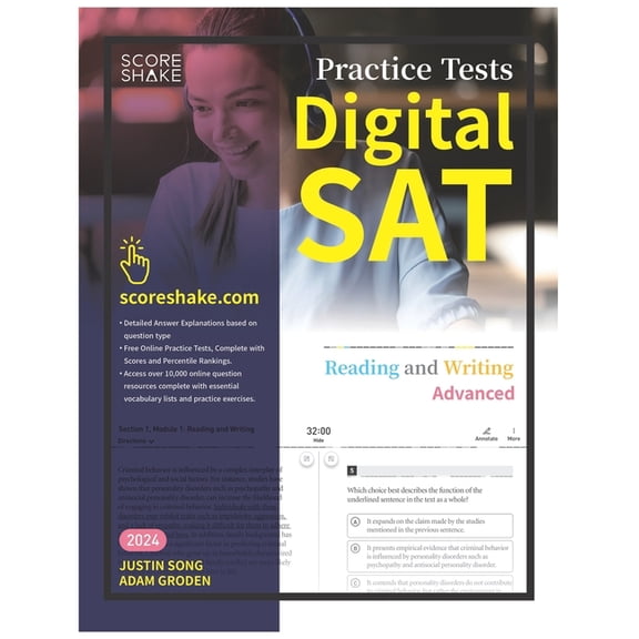 Scoreshake Digital SAT Reading and Writing Advanced Practice Tests, (Paperback)