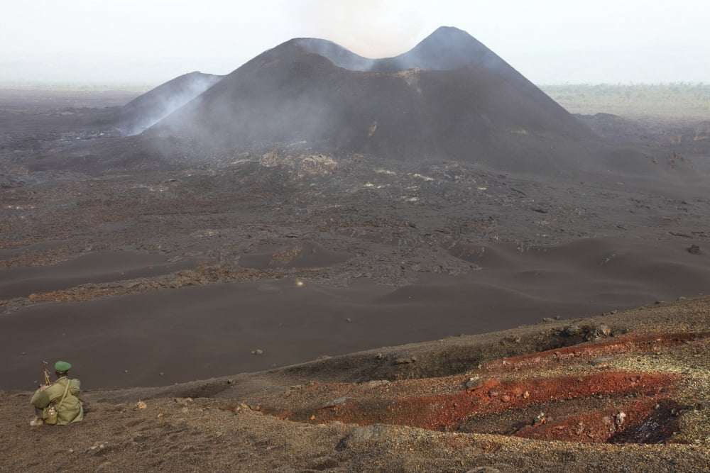 Scoria cone on Nyamuragira Volcano Democratic Republic of Congo Canvas Art - Richard RoscoeStocktrek Images (35 x 23)