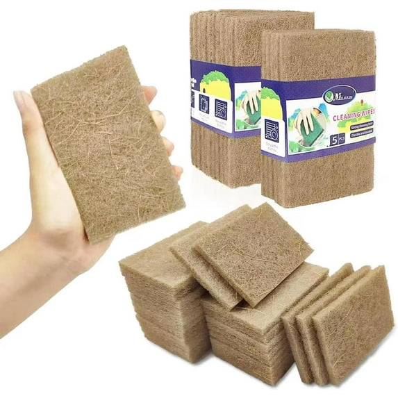 Scoring Pads (5Pack) - EMIN Non Scratch sisal Biodegradable Cleaning Sponge pad - Scrubbing Pad for Kitchen Cleaning, Dishes and Pots - Eco Friendly