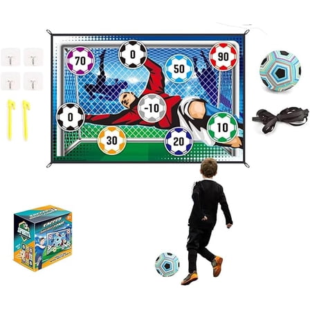 Scoring Soccer Toy Game Set for Kids,Indoor Outdoor Backyard Toss Soccers Goal Games Soccers Ball Game Mat Set with Balls,Flannel Target, Soccer Toys for 3 4 5 6 7 8 Year Old Boy