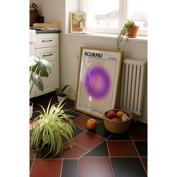 Scorpio Aura Print, Gradient Zodiac Astrology Wall Art, Unframed Paper Poster 24x36in