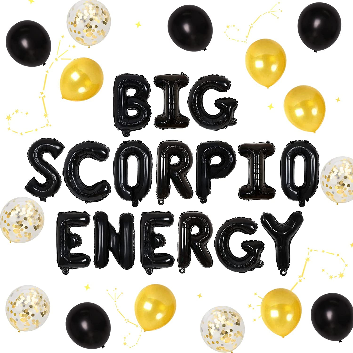 Scorpio Birthday Party Decorations, Big Scorpio Energy Balloon Banner