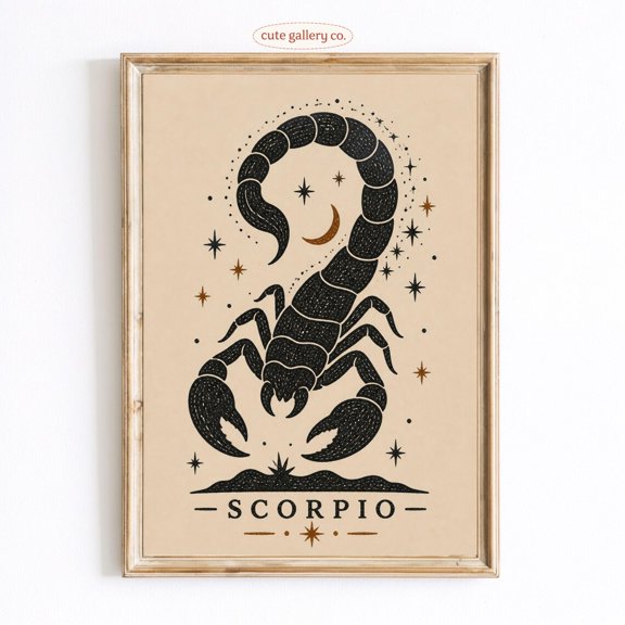 Scorpio Celestial Scorpion Astrology Wall Art Home Decor Unframed Paper Print