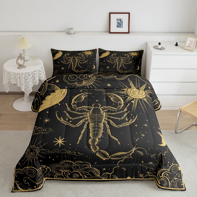 Scorpio Comforter Set King Size 12 Horoscope Astrology Bedding