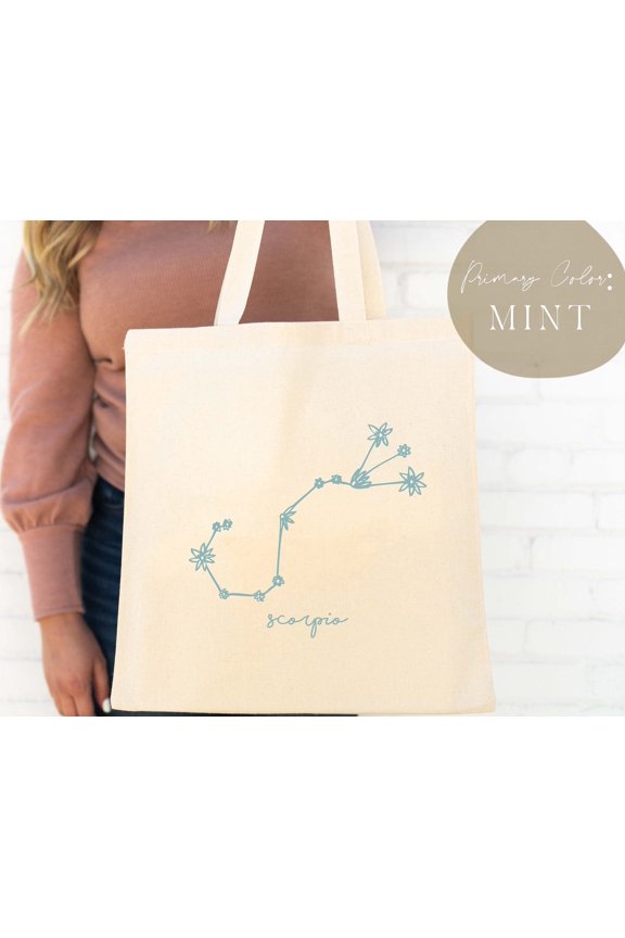 Scorpio Constellation Astrology Tote Bag Zodiac Sign Bag Star Sign Tote Horoscope Tote Bag