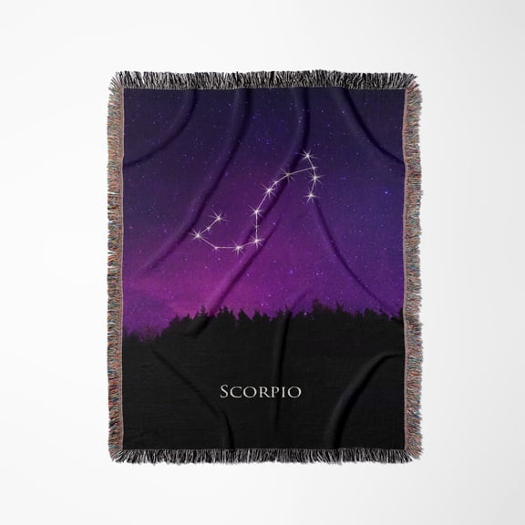 Scorpio Constellation Night Sky Astrology Symbol Zodiac Horoscope Sign, Woven Blanket