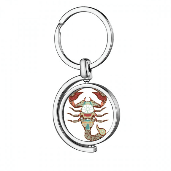 Scorpio Constellation Zodiac Symbol Rotating Keychain Metal Keyring Holder