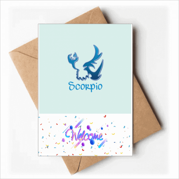 Scorpio Cool Create Icon Art Deco Fashion Welcome Back Greeting Cards Envelopes Blank