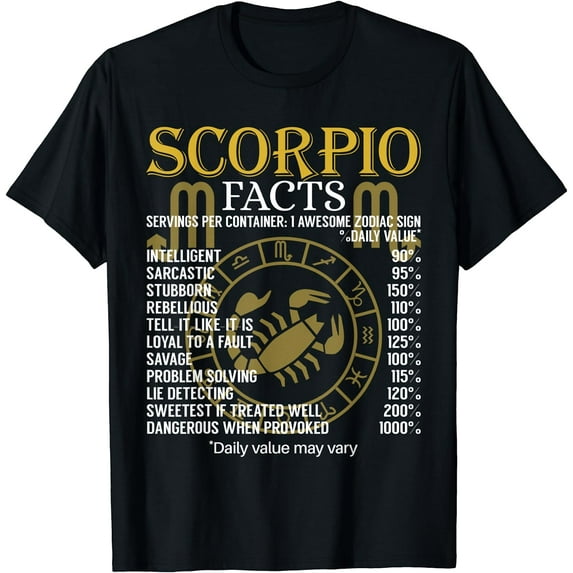 Scorpio Facts Zodiac Sign T-Shirt T-Shirt