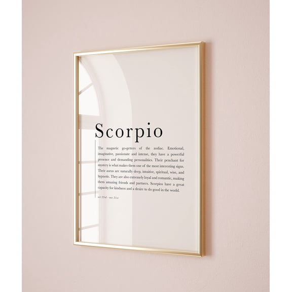 Scorpio Gifts, Scorpio Zodiac Art Poster, Scorpio Definition Poster, Zodiac Wall Art, Astrology Gifts, Home Decor, 8x12 UNFRAMED