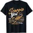 thumbnail image 1 of Scorpio Girl - Horoscope Astrology Zodiac Sign Birthday T-ShirtMen's and women's gift, black and white T-shirt, size: Extra large S-4XL, 1 of 4
