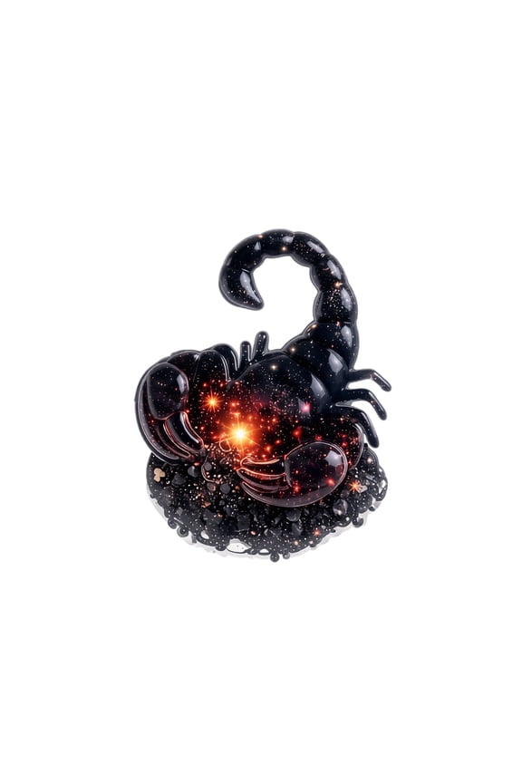 Scorpio Keychain Acrylic Constellation Charm, Zodiac Pocket Hug Card Bag Accessory, Safe Rounded Edge Non-Toxic Pendant for Kids Adults, Halloween Birthday Gift Decor