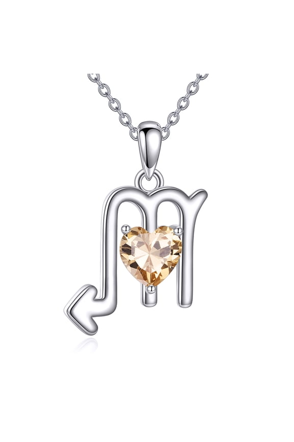 Scorpio Necklace 925 Sterling Silver Scorpio Jewelry Gifts for Women Zodiac Sign Pendant Necklace with Birthstone