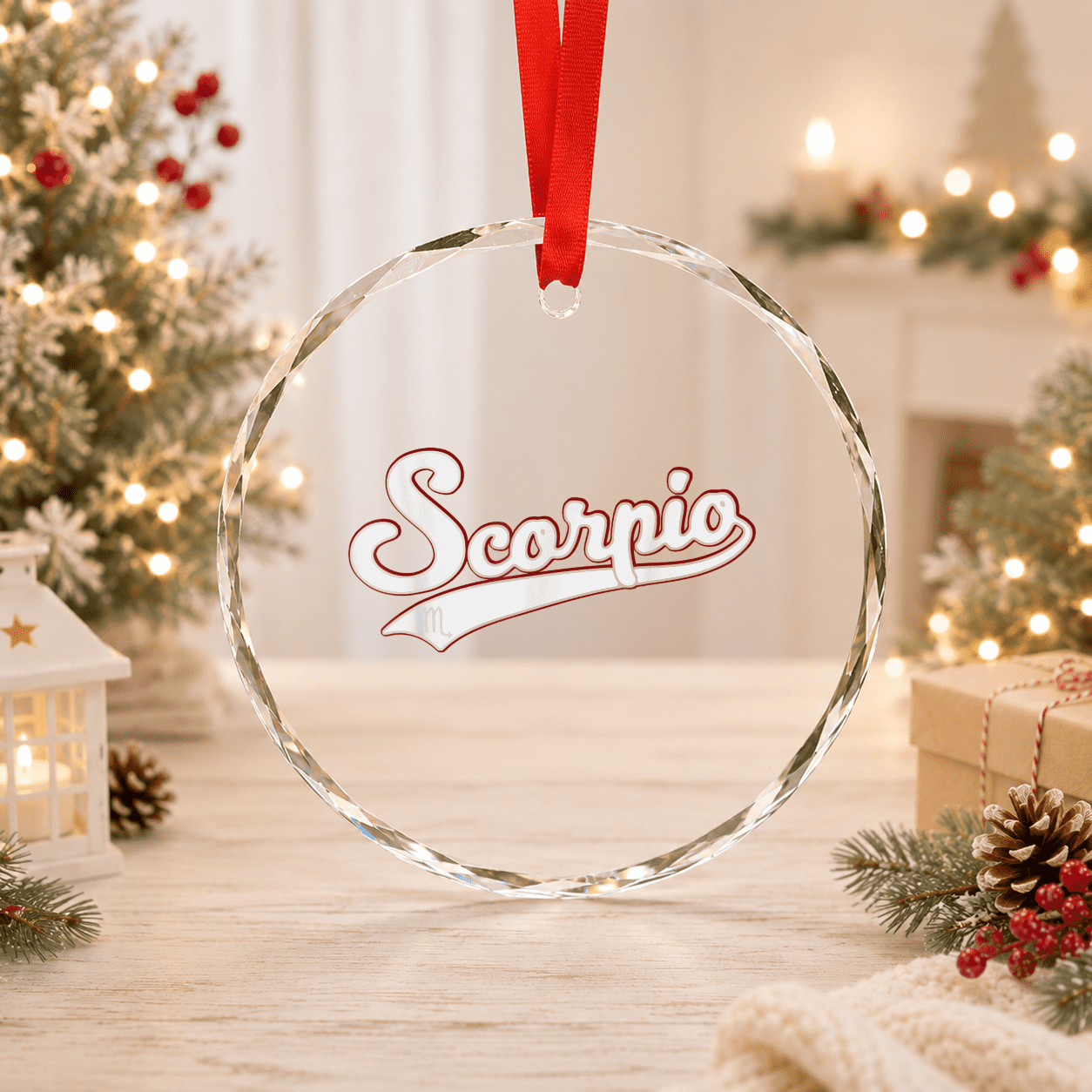 Fflashback Script Scorpio October November Astrology Baseball Script Glass Ornament ...
