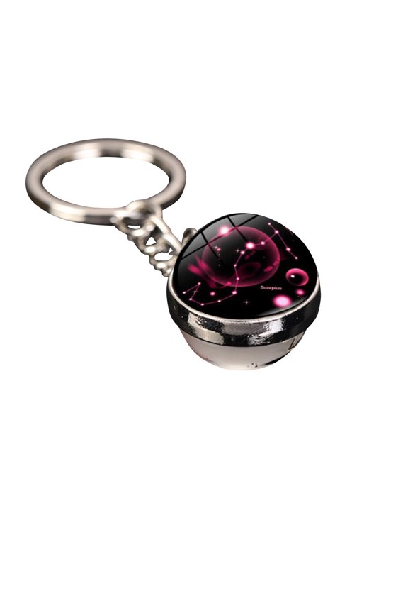 Scorpio Personalized Galaxy Keychain, Glowing Constellation Map Key Ring, Durable Alloy and Glass Craft, 3.15in, 1-Pack
