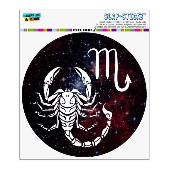 Scorpio Scorpion Zodiac Sign Horoscope in Space Automotive Car Window Locker Circle Bumper Sticker