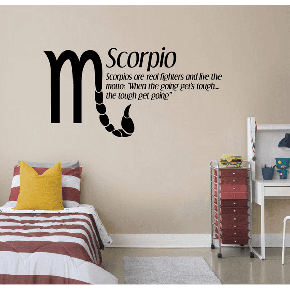 Scorpio Signs Scorpio Water Sign When Going Gets Tough Tough Get Going Scorpio Zodiac Vinyl Bedroom Wall Decal Wall Art Sticker Wall Design Kids Adults Room Bedroom Wall Decoration Size(6x10 inch)
